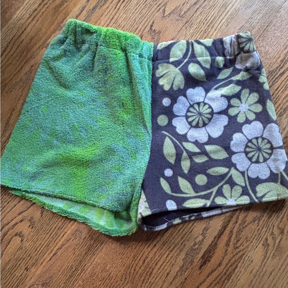 Handmade, one of a kind, vintage towel shorts